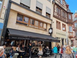 Front and outdoor seating at Laibgenuss in Koblenz