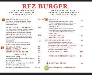 Menu   at Rez Burger  in Mckinney