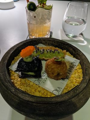 Amuse bouche at Petra in Santorini