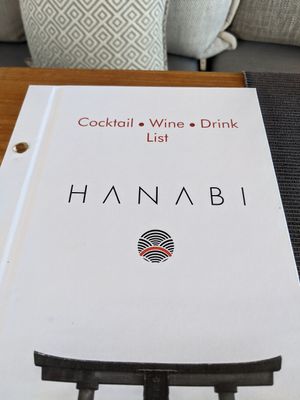 Main menu at HANABI in Milos