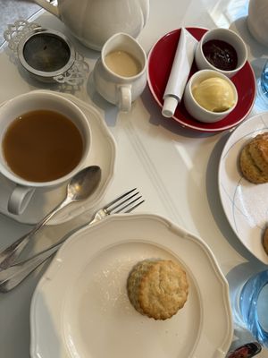 Vegan cream tea, all vegan milks are available.   at The Drawing Rooms in South West London