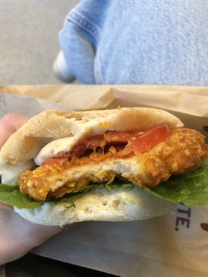 close up v-chicken patty   at backWERK in Mannheim