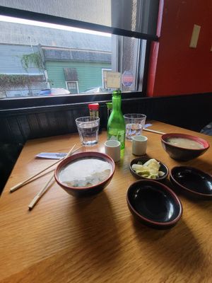 Veggie Miso n Organic Sake at Sushi Spot in Arcata