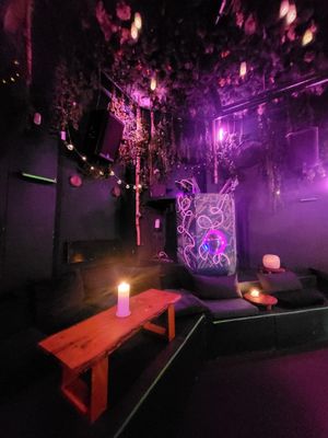 Dance floor / forest area at Ostara Bar in Oslo