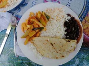 Local food at Bar Pollo Cervecero in Ometepe