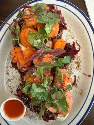 Veggie toast - Roll up your sleeves cuz beet juice  at B-Side Foods in Seattle