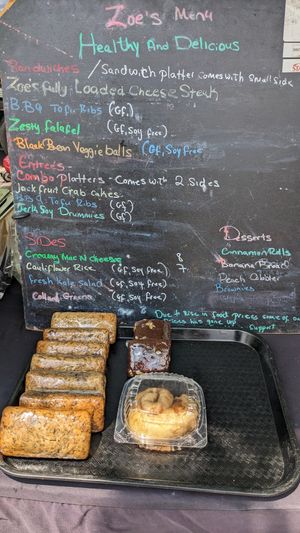 Menu at Zoe's Vegan Delight  in Washington