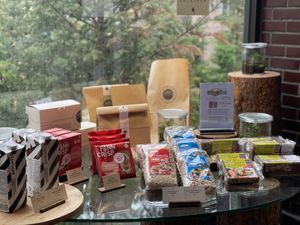 Food products selling at the cafe  at Savage Garden - Maybe closed in Seoul