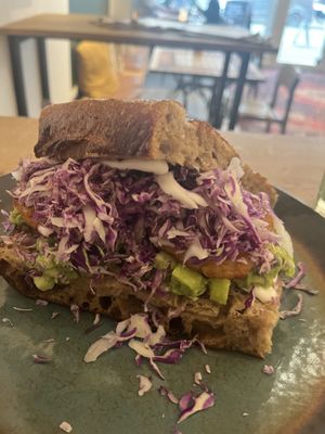 Sandwich mit KartoffelRösti  at Cafe Sprød in Soenderborg