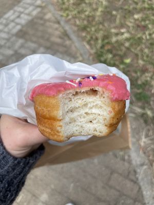 Strawberry doughnut   at Trick or Treat Vegan Sweets (formerly Canelita Sweets) in Osaka