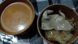 Tom yum and wonton at OPLANTE Vegan Sushi & Wok  in Montreal