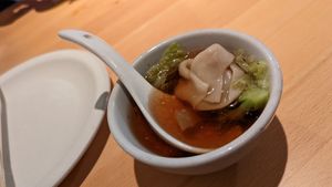 Wonton soup at OPLANTE Vegan Sushi & Wok  in Montreal