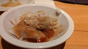 Dumplings in peanut sauce at OPLANTE Vegan Sushi & Wok  in Montreal