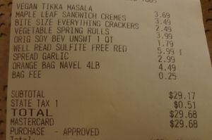 Receipt  at Trader Joe's - Bay St in San Francisco