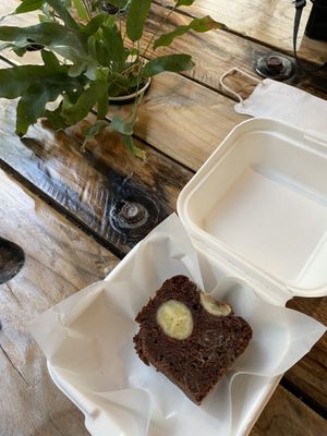 Chocolate banana pound cake (4800 KRW)  at Caffeinated in Busan