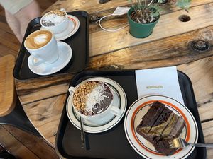 Banana bread and berry bowl  at Caffeinated in Busan