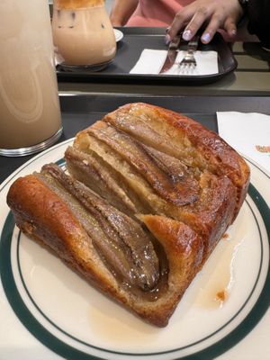 Yummy vegan banana breadd  at Caffeinated in Busan