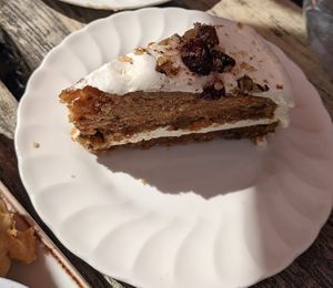 Vegan carrot cake  at Swanbourne Lodge Tearoom in Arundel