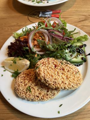 Beetroot schnitzel  at Cafe Guglhupf in Munich