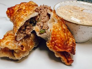Steak and Cheese Eggrolls at Not Ya Mama's Vegan Cafe in Salem