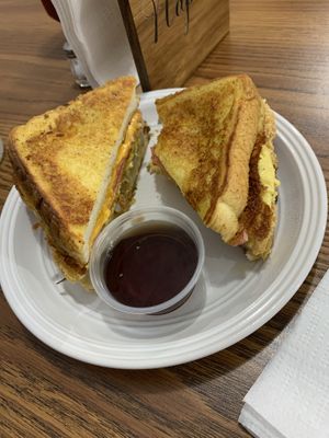 French toast breakfast sandwich    at Not Ya Mama's Vegan Cafe in Salem