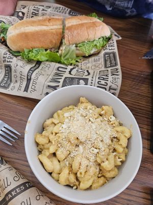 Italian sandwich and mac n cheese at Not Ya Mama's Vegan Cafe in Salem