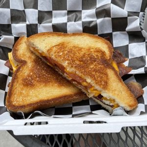 Grilled cheese with tomato and vegan baconn  at Not Ya Mama's Vegan Cafe in Salem