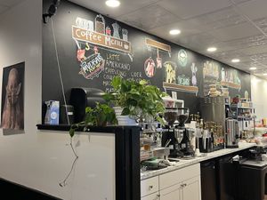 A bit of the coffee selection   at Not Ya Mama's Vegan Cafe in Salem