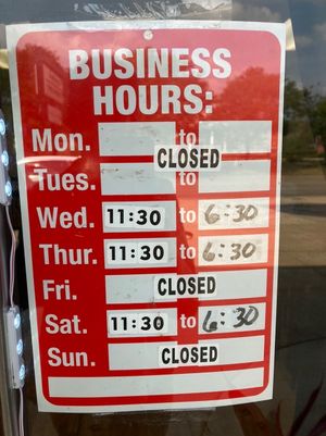 Hours - September 2022 at The Soulful Vegan in Akron