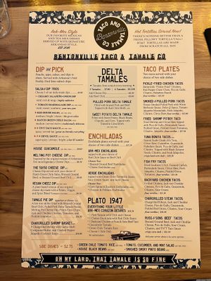 Menu  at Bentonville Taco & Tamale Co in Bentonville