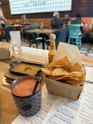  Vegan cheese dip and the Gunpowder Proof frozen cocktail   at Bentonville Taco & Tamale Co in Bentonville