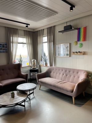 Indoor seating  at RJÚK ANDI in Stykkisholmur