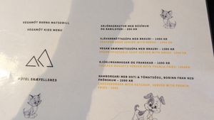 Kids vegan soup at RJÚK ANDI in Stykkisholmur