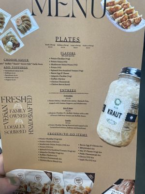 Menu  at Inna's Pierogi Shop in Lititz