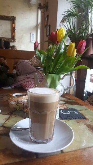 Huge latte.. should have asked for flat white at Wahrhaft Nahrhaft in Berlin