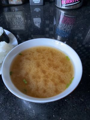 Miso Soup  at Joy Sushi in San Leandro