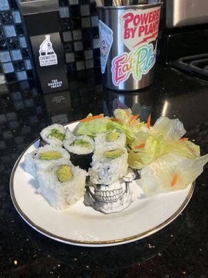 Before Devouring 😛 Vegan Sushi and Side Salad  at Joy Sushi in San Leandro