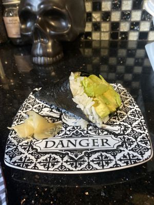 Avocado Hand Roll and Fresh Ginger $5.95/EA  at Joy Sushi in San Leandro