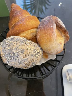 Bread rolls and croissant  at PLANTn - Sapphire House Antwerp in Antwerpen