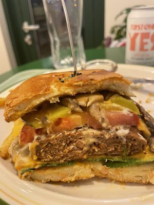 Mushroom burger   at Swallow Bakery & Cafe - 스왈로베이커리카페 in Seoul