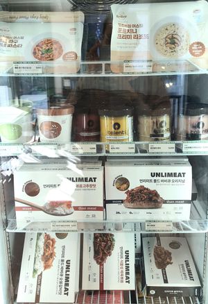 instant pasta, instant risotto, mockmeat, ice cream at Swallow Bakery & Cafe - 스왈로베이커리카페 in Seoul