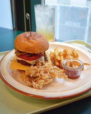 Triple mushroom burger at Swallow Bakery & Cafe - 스왈로베이커리카페 in Seoul