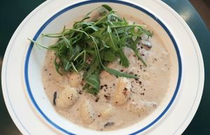Mushroom Creamy Gnocchi #Veganuary at Swallow Bakery & Cafe - 스왈로베이커리카페 in Seoul