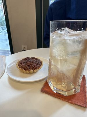 Pecan tart and Lychee Tea Ade  at Swallow Bakery & Cafe - 스왈로베이커리카페 in Seoul