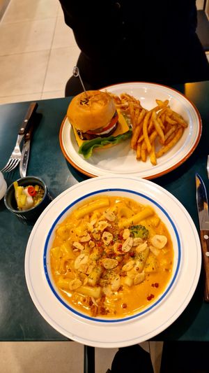 Rose tteokbokki😋 at Swallow Bakery & Cafe - 스왈로베이커리카페 in Seoul