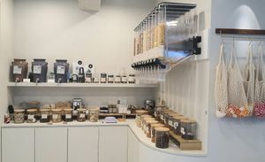 refill station for food products at Thanks To Zero Waste - 덕분애 제로웨이스트샵 in Seoul