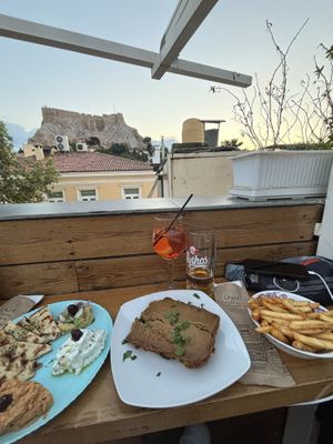 View of acropolis   at Thea in Athens