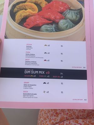 Actual price for vegan dim sum  at Bonito Kitchen & Cocktails in Mallorca