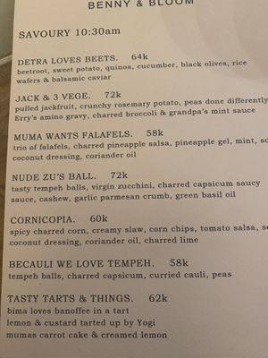 Menu   at Benny & Bloom in Kuta