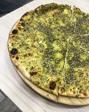 Hot zaatar bread at Falafel Al Darwandy in Yerevan